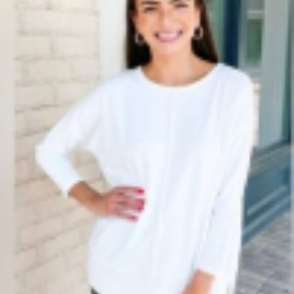 SPANX Perfect Length Dolman Sleeve Women's White Tunic Top Sz XS - Picture 2 of 13